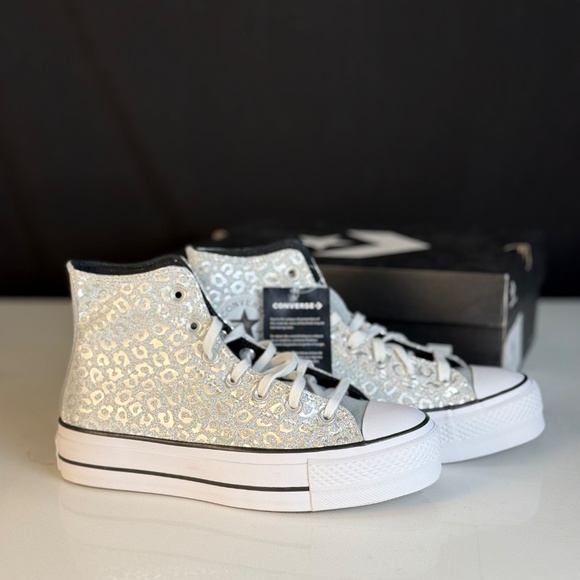Converse Silver Warped Board All Star Hi Sneakers - Picture 2 of 3